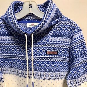 vineyard vines fair isle pullover white & blue